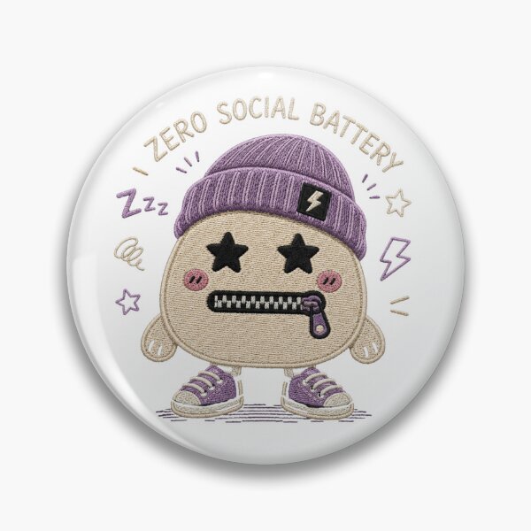 Item preview, Zero Social Battery Introvert Patch designed and sold by 0606PM.