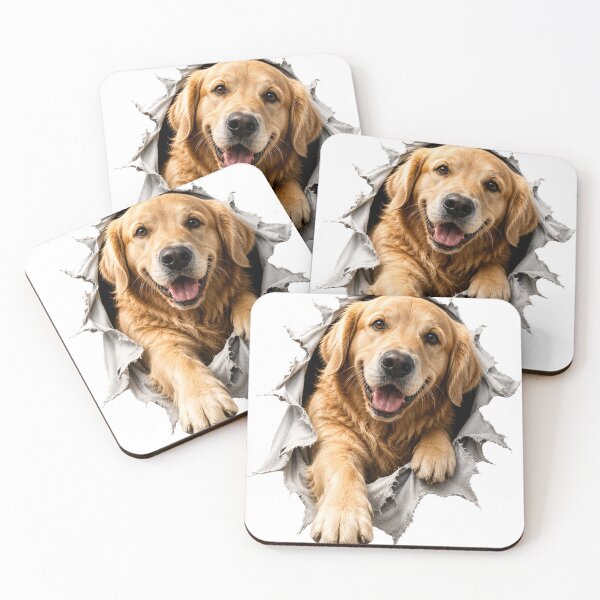 Item preview, Golden Retriever Breaking Through Wall | 3D Dog Illusion | Funny Dog Lover Gift designed and sold by Golden Era Studio.