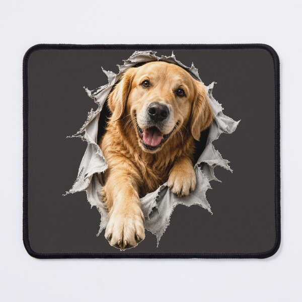 Item preview, Golden Retriever Breaking Through Wall | 3D Dog Illusion | Funny Dog Lover Gift designed and sold by Golden Era Studio.