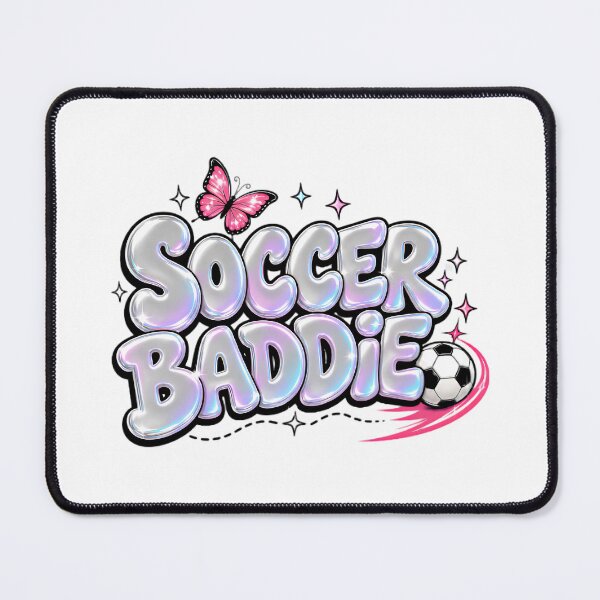 Item preview, Soccer Baddie Y2K Chrome Bubble Letter Sports Mom Graphic Tee designed and sold by Print Finds.