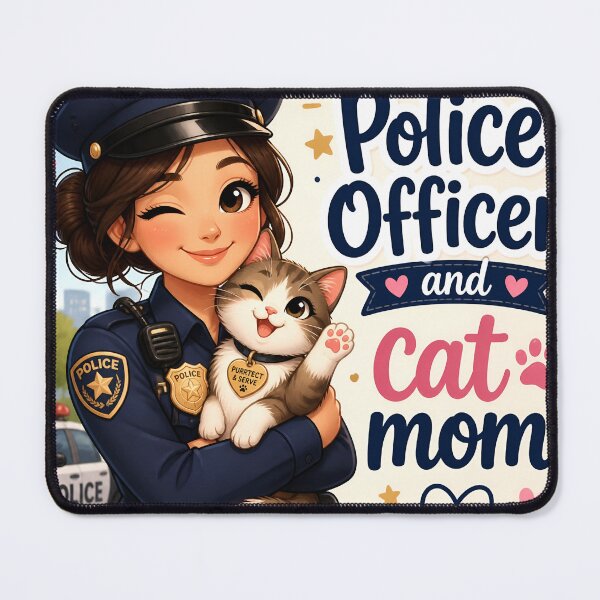 Item preview, Police Officer and Cat Mom — Funny Female Police Officer Cat Mom Gift Shirt designed and sold by DoggyDayLove.