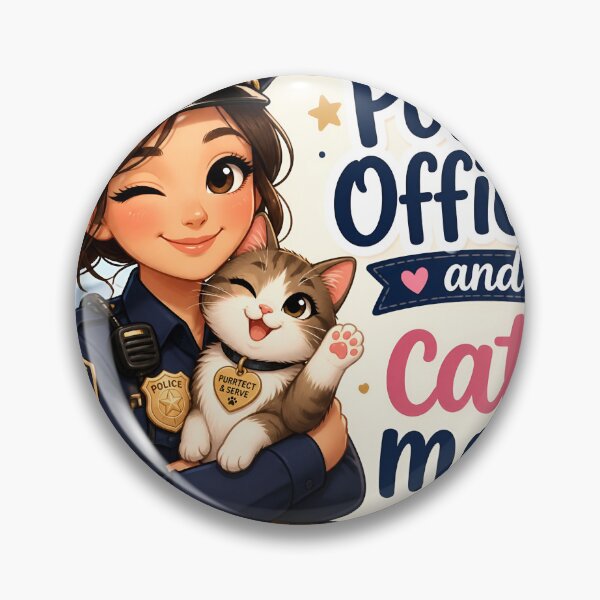 Item preview, Police Officer and Cat Mom — Funny Female Police Officer Cat Mom Gift Shirt designed and sold by DoggyDayLove.