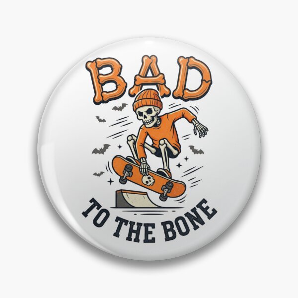 Item preview, Bad To The Bone Skater Skeleton – Edgy Streetwear Skateboard designed and sold by raedattia.