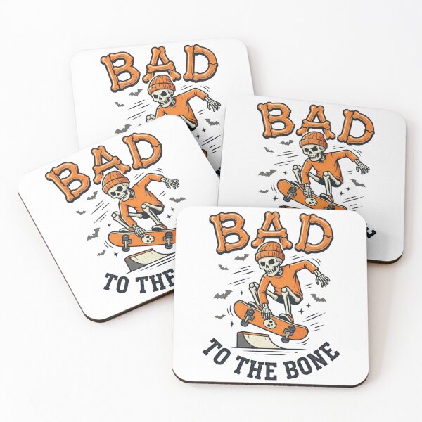 Item preview, Bad To The Bone Skater Skeleton – Edgy Streetwear Skateboard designed and sold by raedattia.