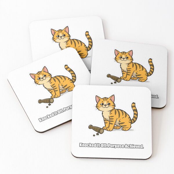 Item preview, Tabby Cat - Knocked It Off Purpose Achieved - Funny Cat Gift designed and sold by pawdrops.