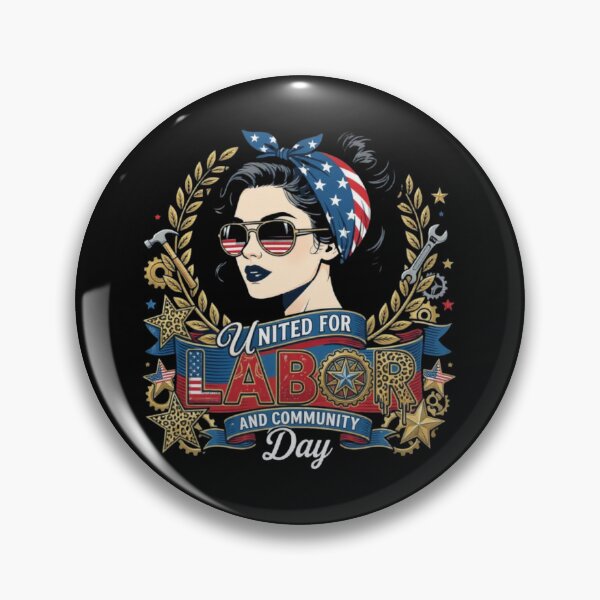 Item preview, United For Labor Day Patriotic Retro Woman Design designed and sold by SiarheiYur.