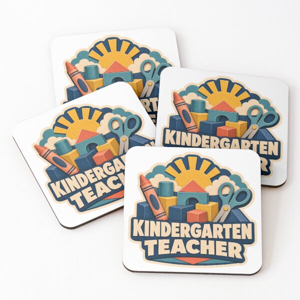 Item preview, Retro Kindergarten Teacher School Supplies Badge designed and sold by Freshloop Studio | Whimsical Vintage Art.