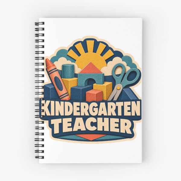 Item preview, Retro Kindergarten Teacher School Supplies Badge designed and sold by Whimsy Paw Studio | Cute Animal Art.
