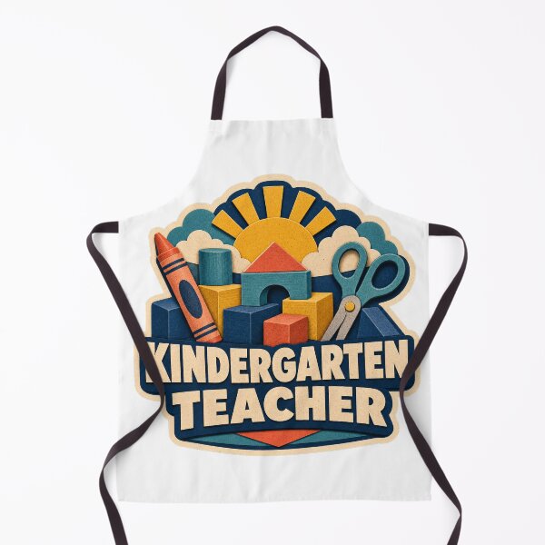 Item preview, Retro Kindergarten Teacher School Supplies Badge designed and sold by Freshloop Studio | Whimsical Vintage Art.