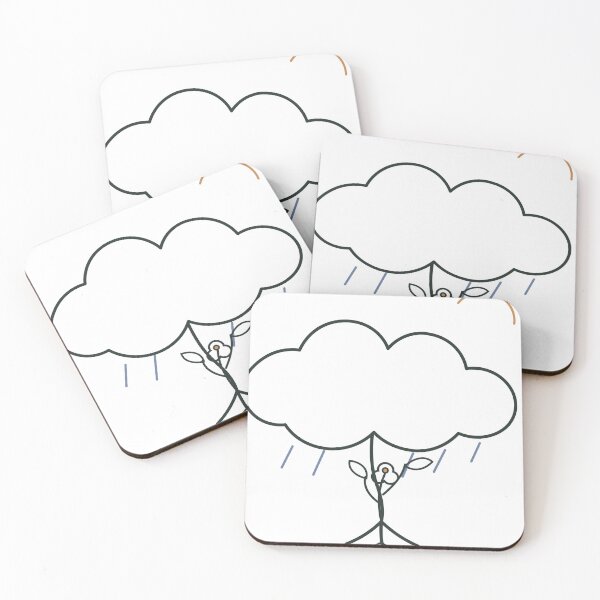 Item preview, Grow Through the Rain – Minimalist Wildflower and Cloud Line Art designed and sold by WORN.THOUGHTS.