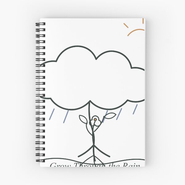 Item preview, Grow Through the Rain – Minimalist Wildflower and Cloud Line Art designed and sold by FlamoArt.