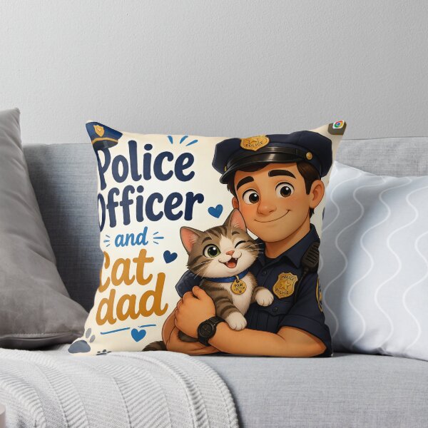 Item preview, Police Officer and Cat Dad — Funny Male Police Officer Cat Dad Gift Shirt designed and sold by DoggyDayLove.