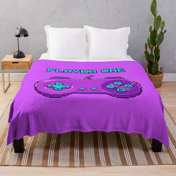 Item preview, A vibrant purple video game controller with the words 'Player One' designed and sold by QalandarArts.
