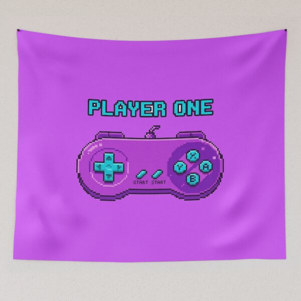 Item preview, A vibrant purple video game controller with the words 'Player One' designed and sold by QalandarArts.