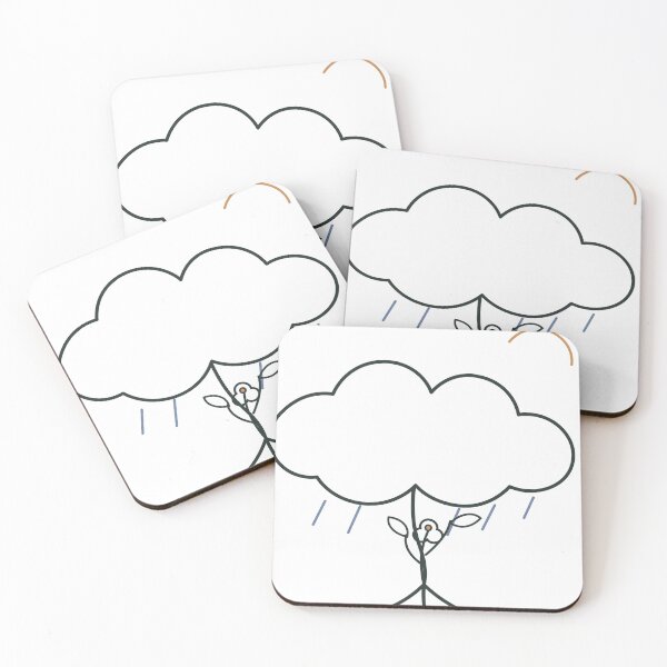 Item preview, Minimalist Wildflower and Cloud Line Art designed and sold by WORN.THOUGHTS.