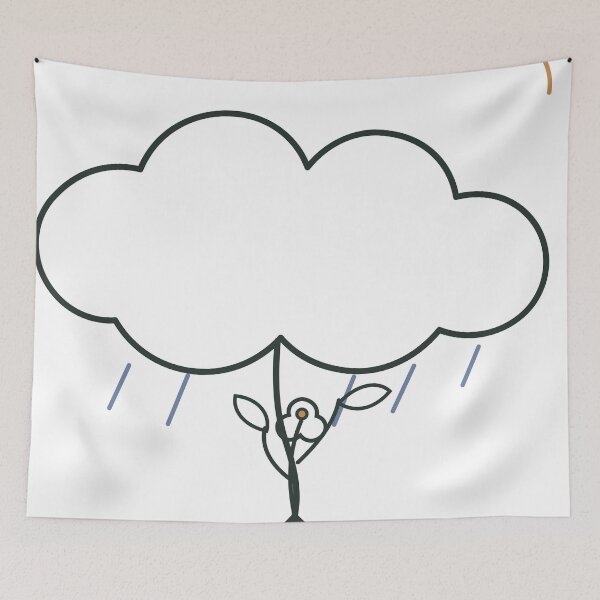 Item preview, Minimalist Wildflower and Cloud Line Art designed and sold by FlamoArt.