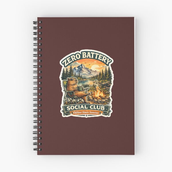 Item preview, Zero Battery Social Club – Retro Camping Capybara designed and sold by Dream Design Store.