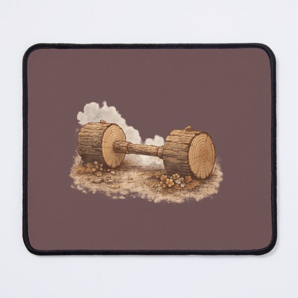 Item preview, Rustic Gym Humor – Wooden Log Dumbbell Fitness Art designed and sold by EdgeSphere.