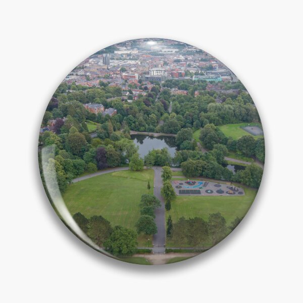 Item preview, Corporation Park at Dusk - Aerial Drone View Towards Blackburn Town, Lancashire designed and sold by Shafiq Khan.