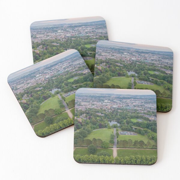 Item preview, Corporation Park at Dusk - Aerial Drone View Towards Blackburn Town, Lancashire designed and sold by Shafiq Khan.
