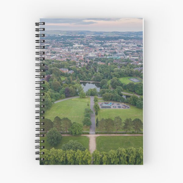 Item preview, Corporation Park at Dusk - Aerial Drone View Towards Blackburn Town, Lancashire designed and sold by Shafiq Khan.
