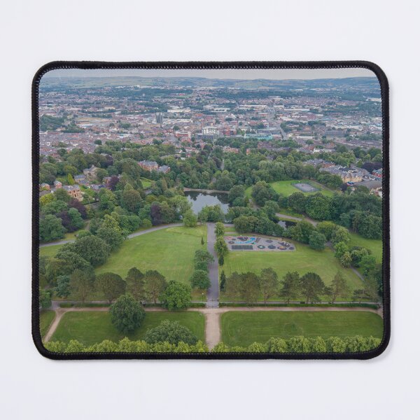 Item preview, Corporation Park at Dusk - Aerial Drone View Towards Blackburn Town, Lancashire designed and sold by Shafiq Khan.