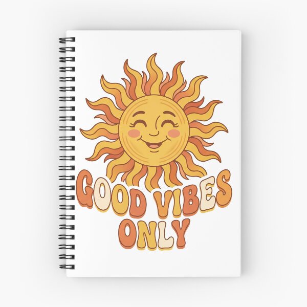 Item preview, A cheerful cartoon sun with a smiling face and the phrase Good Vibes Only in a playful font designed and sold by QalandarArts.
