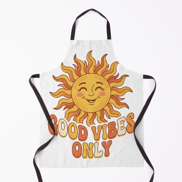 Item preview, A cheerful cartoon sun with a smiling face and the phrase Good Vibes Only in a playful font designed and sold by QalandarArts.