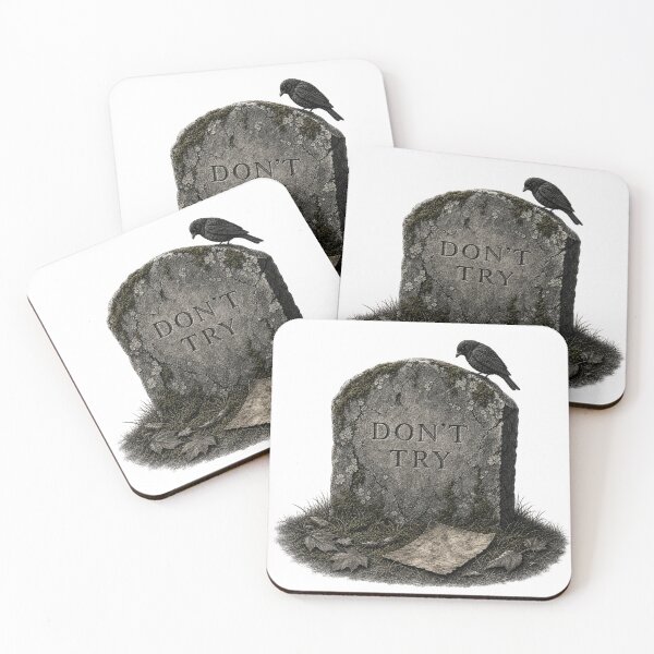 Item preview, Don't Try | Vintage Gothic Gravestone Illustration designed and sold by FadedFrequency.