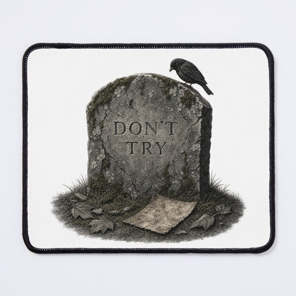 Item preview, Don't Try | Vintage Gothic Gravestone Illustration designed and sold by FadedFrequency.