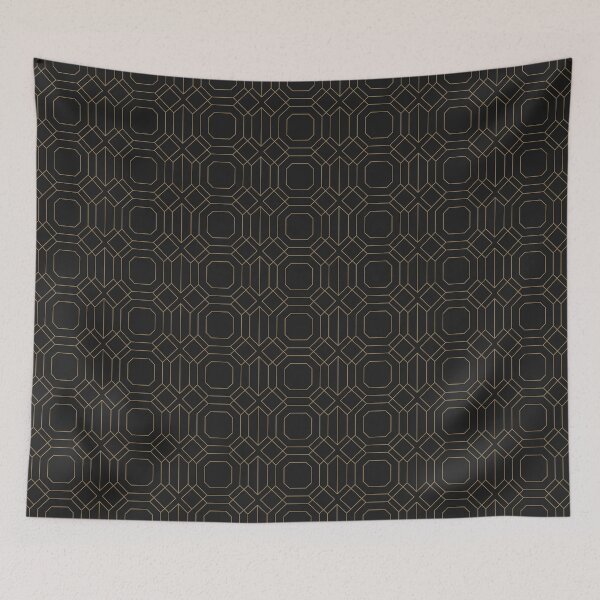 Item preview, Dark luxury geometric pattern gold abstract modern interior design designed and sold by Aurum-design.