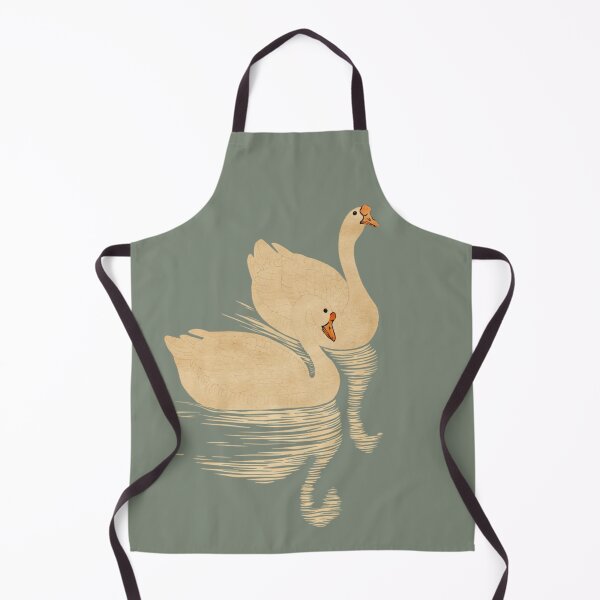 Item preview, Japanese Animal Art - Swan - Modern Ukiyo-e - Japandi, Sage Green designed and sold by Black Swallow.
