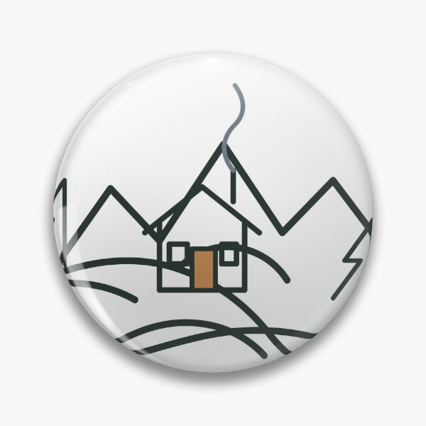 Item preview, Home Is Where the Trail Returns – Minimalist Cabin and Mountain Line Art designed and sold by FlamoArt.