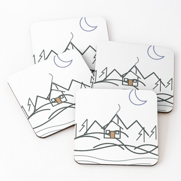 Item preview, Home Is Where the Trail Returns – Minimalist Cabin and Mountain Line Art designed and sold by WORN.THOUGHTS.