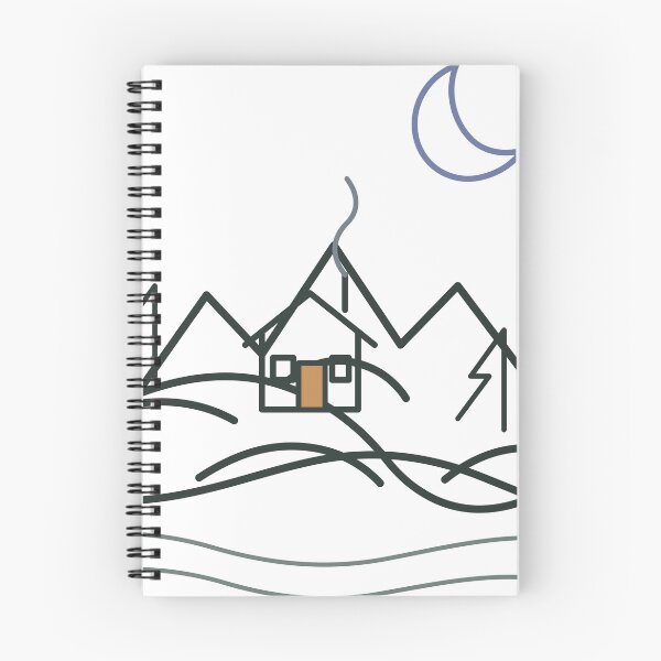 Item preview, Home Is Where the Trail Returns – Minimalist Cabin and Mountain Line Art designed and sold by FlamoArt.