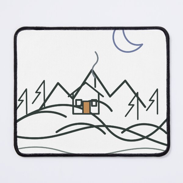 Item preview, Home Is Where the Trail Returns – Minimalist Cabin and Mountain Line Art designed and sold by FlamoArt.