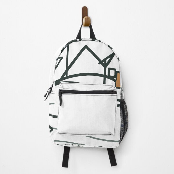 Item preview, Home Is Where the Trail Returns – Minimalist Cabin and Mountain Line Art designed and sold by FlamoArt.