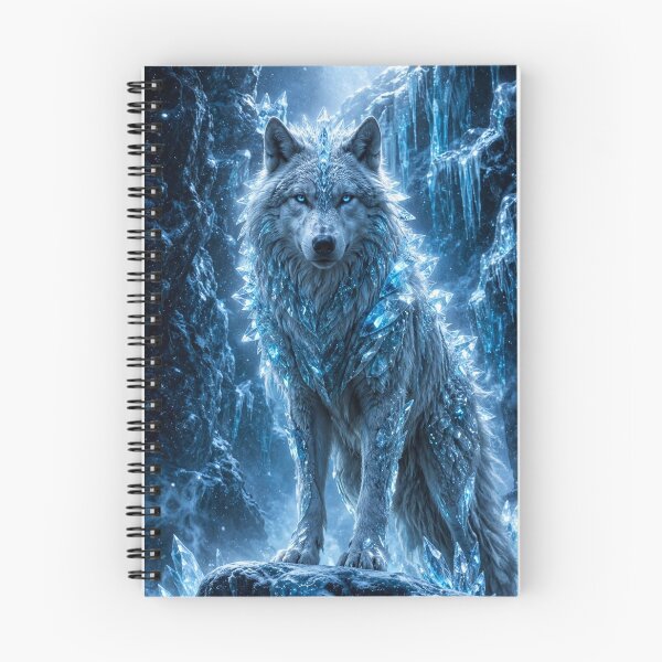 Item preview, Frozen Crystal Wolf – Ice Fantasy Art designed and sold by Gold&pixels.