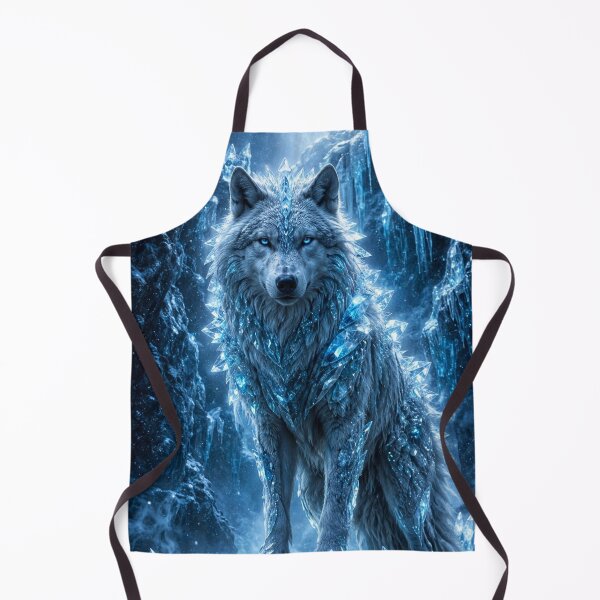 Item preview, Frozen Crystal Wolf – Ice Fantasy Art designed and sold by Gold&pixels.