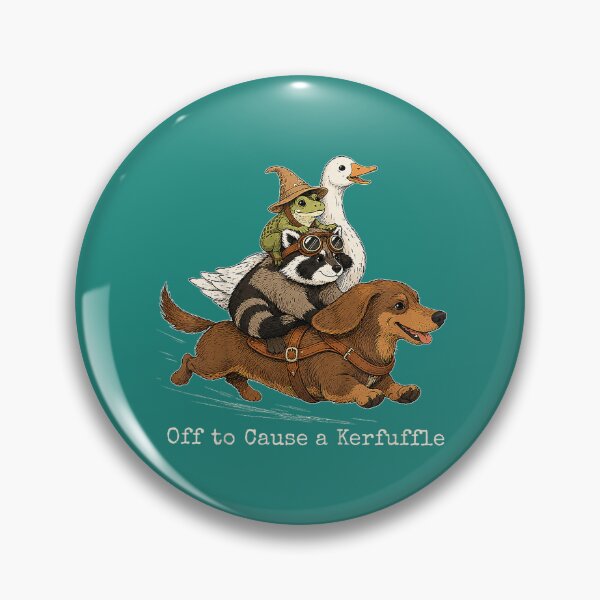 Item preview, Funny Off to Cause A Kerfuffle Dachshund Frog Goose Raccoon designed and sold by KristineLi.