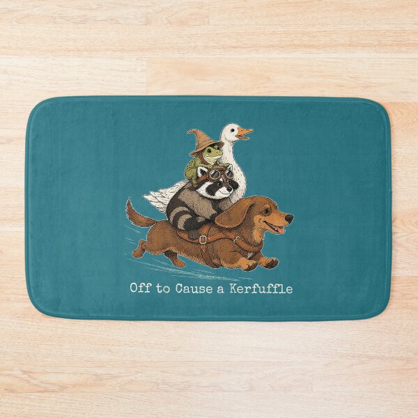 Item preview, Funny Off to Cause A Kerfuffle Dachshund Frog Goose Raccoon designed and sold by KristineLi.