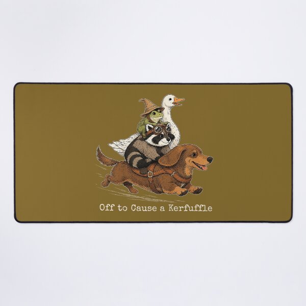 Item preview, Funny Off to Cause A Kerfuffle Dachshund Frog Goose Raccoon designed and sold by KristineLi.