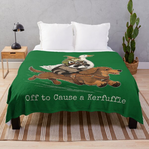 Item preview, Funny Off to Cause A Kerfuffle Dachshund Frog Goose Raccoon designed and sold by KristineLi.