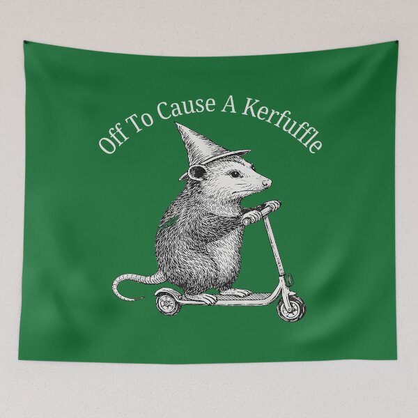 Item preview, Funny Possum Off to Cause A Kerfuffle Vintage Meme Tees for Men and Women designed and sold by KristineLi.