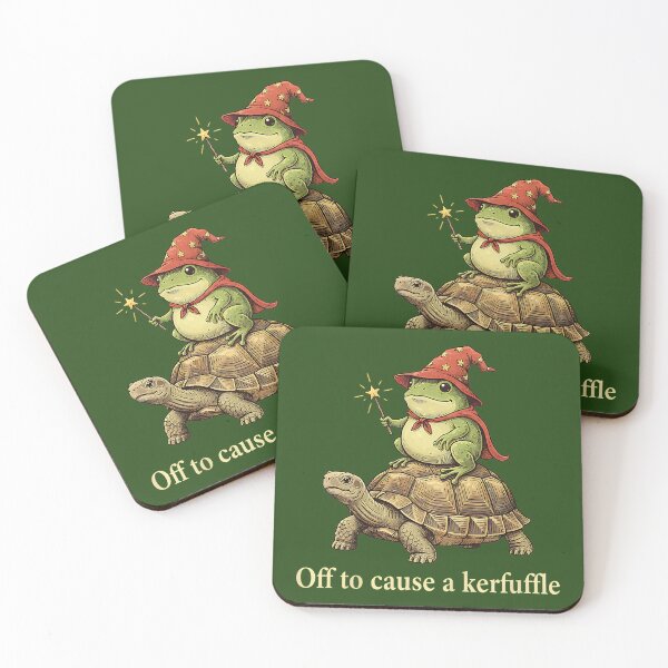 Item preview, Off to Cause A Kerfuffle - Funny Meme Whimsical Frog Wizard designed and sold by KristineLi.