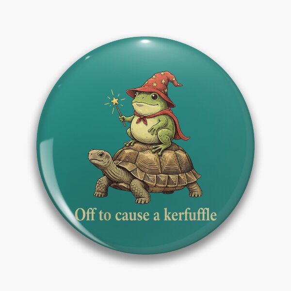 Item preview, Off to Cause A Kerfuffle - Funny Meme Whimsical Frog Wizard designed and sold by KristineLi.