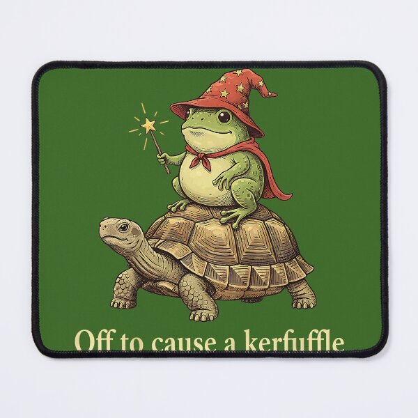 Item preview, Off to Cause A Kerfuffle - Funny Meme Whimsical Frog Wizard designed and sold by KristineLi.
