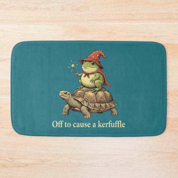 Item preview, Off to Cause A Kerfuffle - Funny Meme Whimsical Frog Wizard designed and sold by KristineLi.