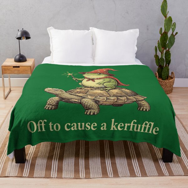 Item preview, Off to Cause A Kerfuffle - Funny Meme Whimsical Frog Wizard designed and sold by KristineLi.