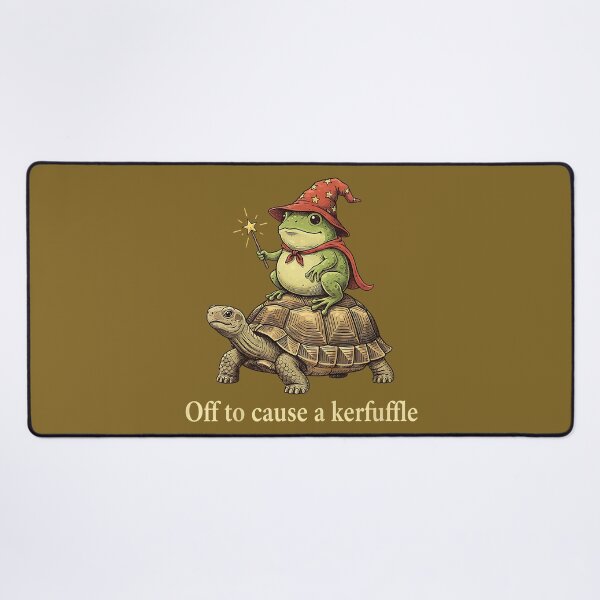 Item preview, Off to Cause A Kerfuffle - Funny Meme Whimsical Frog Wizard designed and sold by KristineLi.
